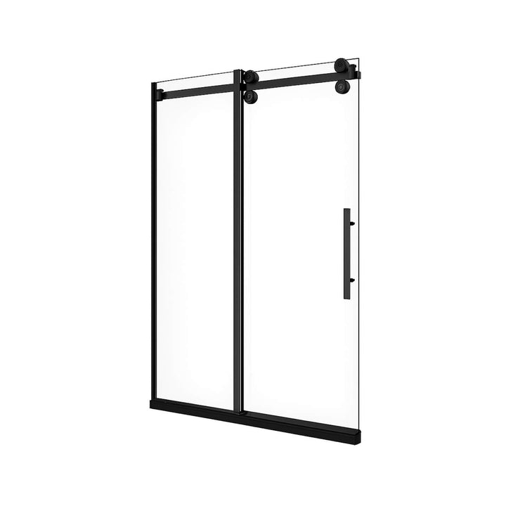 Porte de douche coulissante élégante  60" et 48" - Paroi en verre trempé 10 mm avec finition noire, chromée ou or brossé