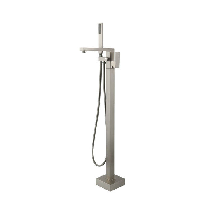 Robinet salle de bain autoportant avec douchette – Design moderne en acier inoxydable, 3/8"
