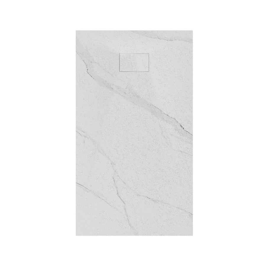 Base de douche 60x36 pouces avec finition effet marbre blanc – design rectangulaire élégant et moderne