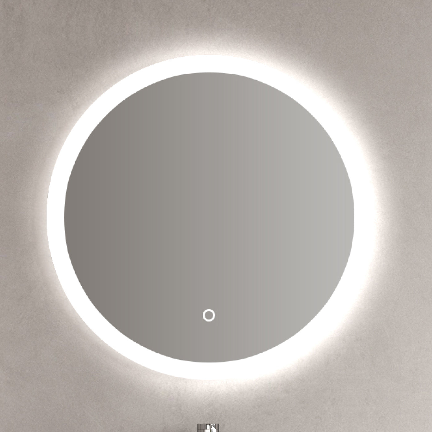Heilmetz Miroir Salle de Bain Rond LED 70 cm Diamètre, Miroir Salle de Bain avec Interrupteur Tactile, Monture Noire et Bandoulière réglable