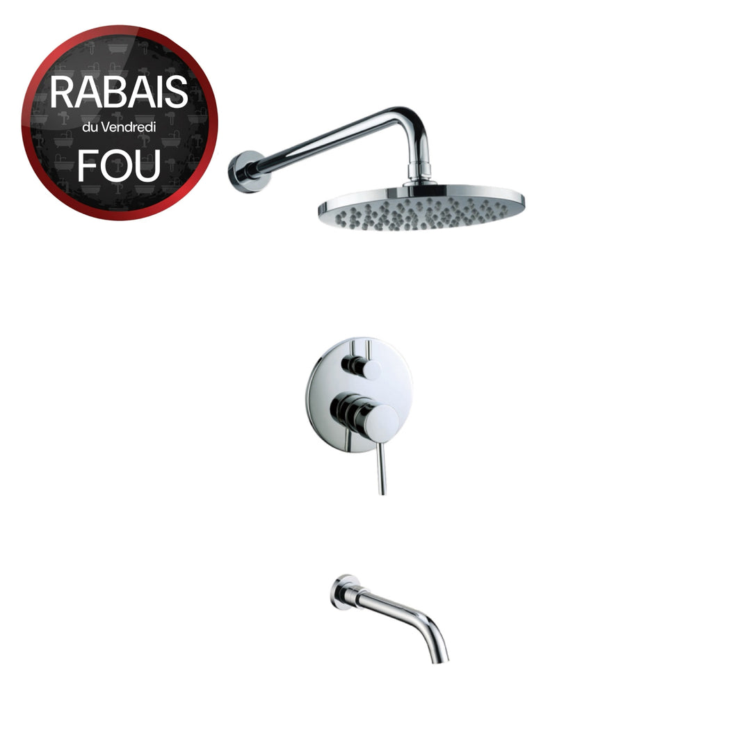 Robinet de douche mural avec valve d'équilibrage de presse