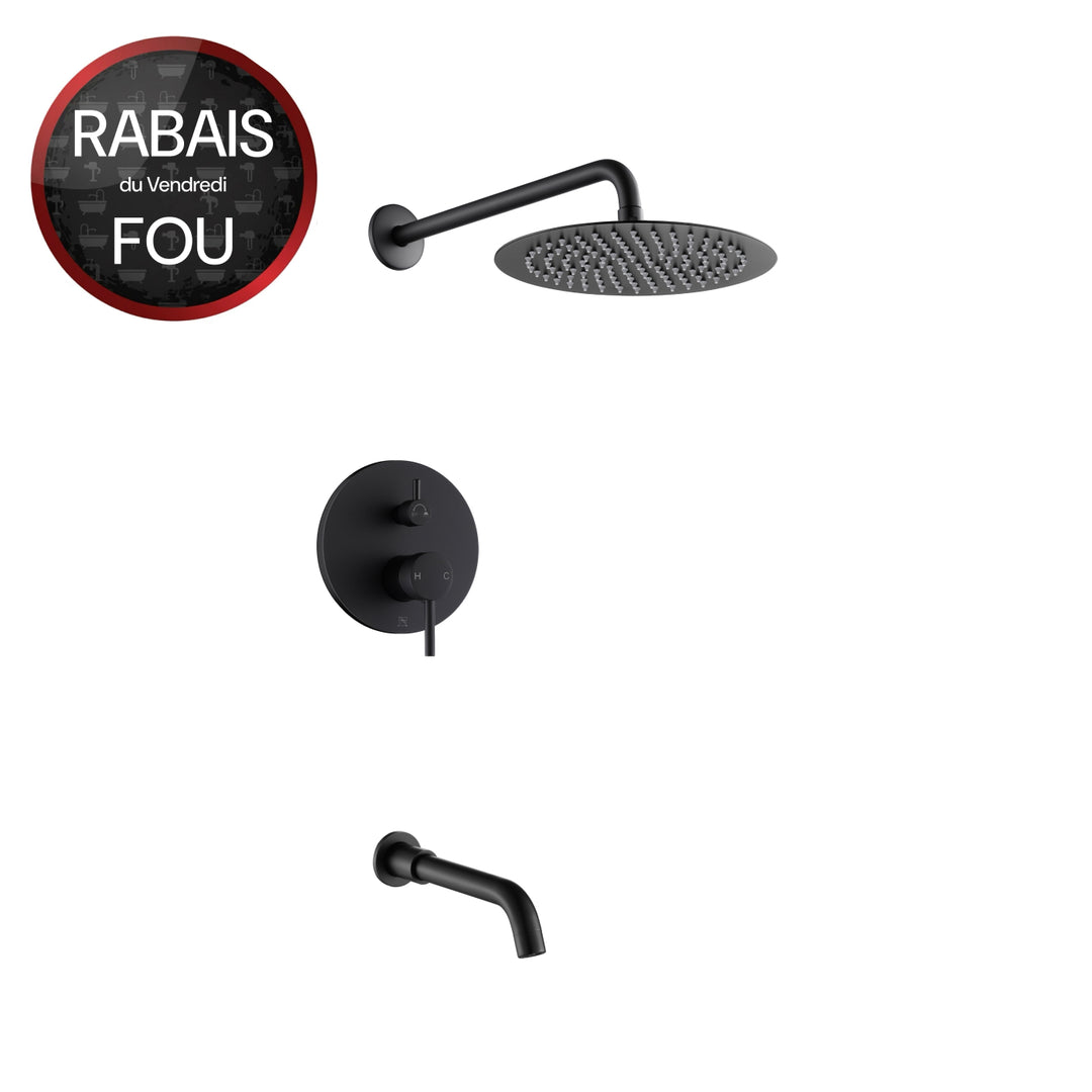 Robinet de douche mural avec valve d'équilibrage de presse