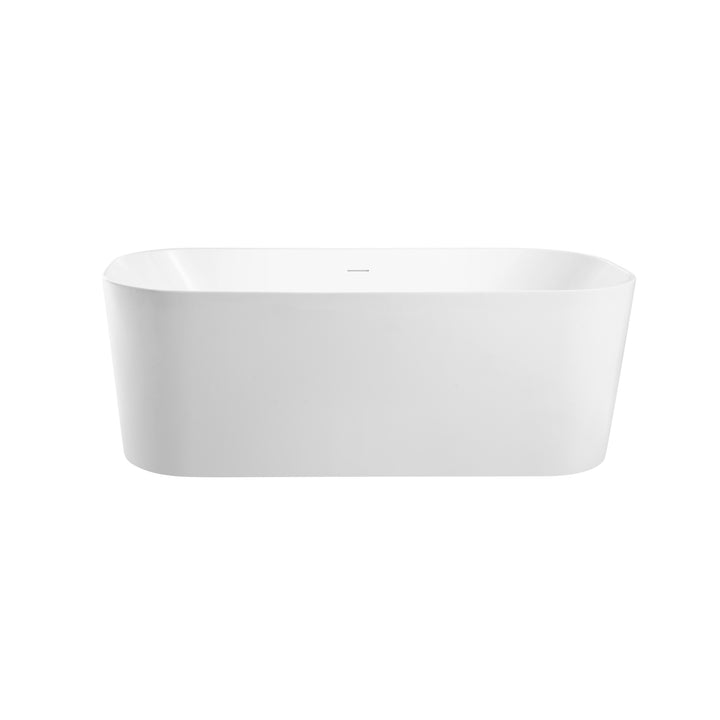 Prélude Exquis - Baignoire autoportante en acrylique blanc avec un design à rebord mince Slim Rim