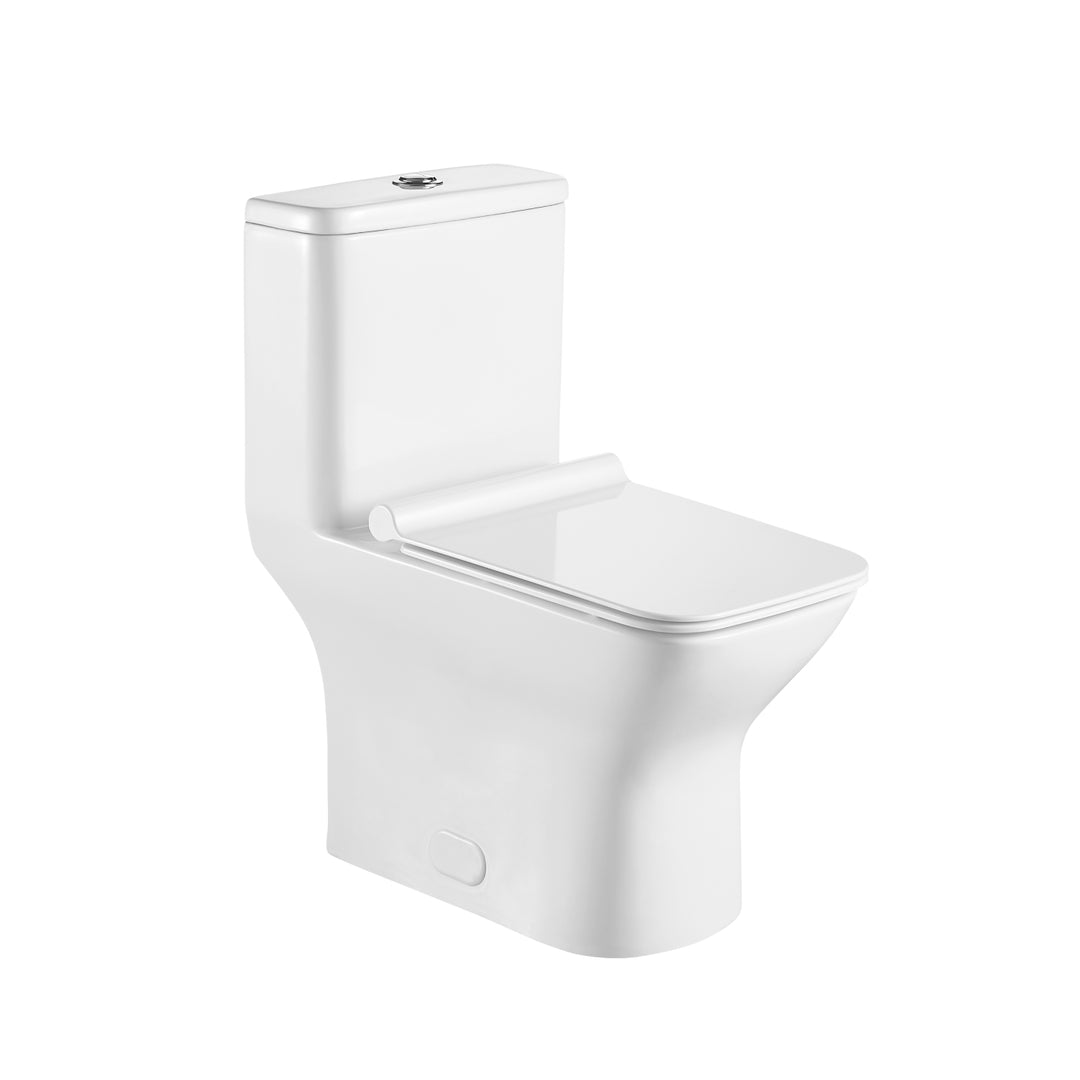 Éclat de Lune - Toilette monobloc avec flushing system Tornado et bol allongé