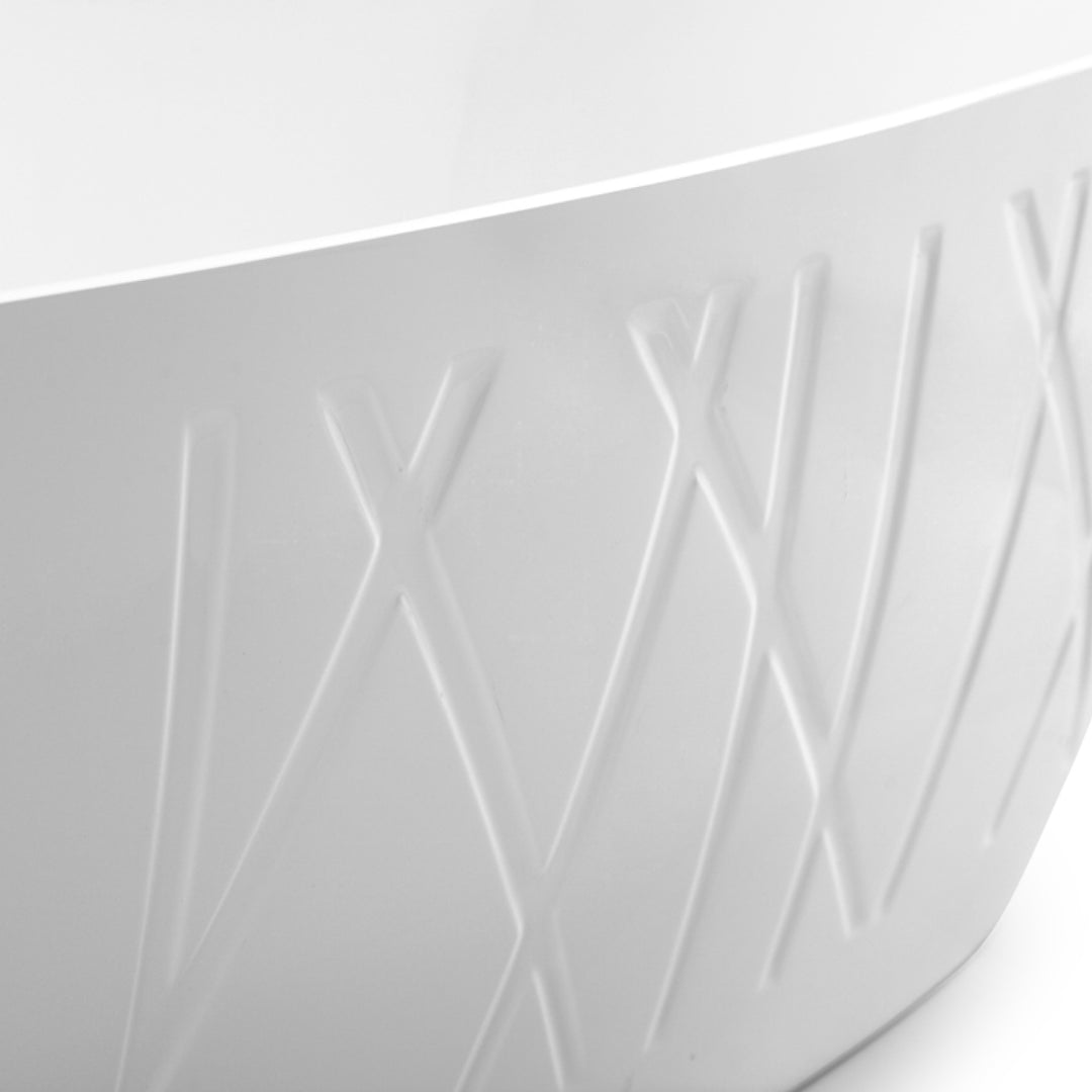 Fontaine de Sérénité - Baignoire ovale autoportante en acrylique blanc avec un design à rebord mince Slim Rim  1700/800/550