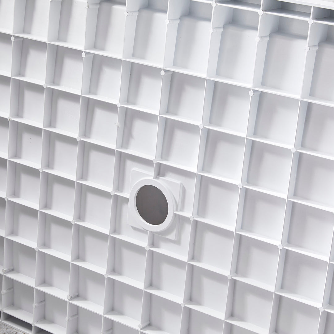 Base de douche rectangualaire antidérapante en Glasstone blanc  pour installation