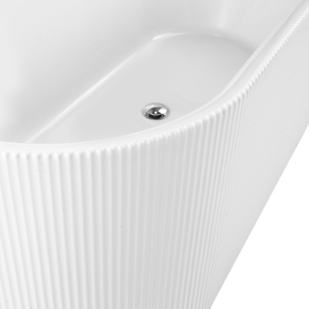 Oasis Spa - Baignoire autoportante en acrylique blanc avec un design à rebord mince Slim Rim  1720/820/580