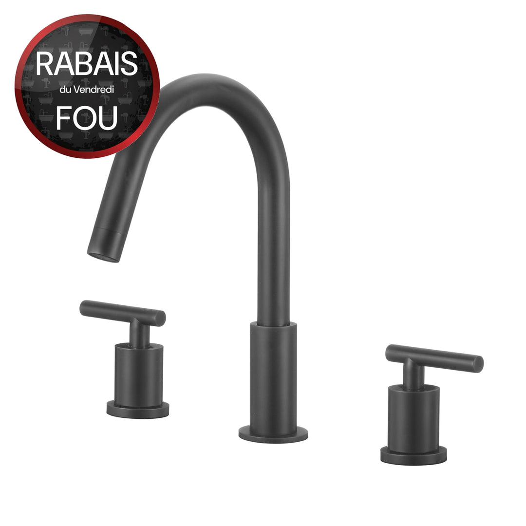 Robinet  de salle de bain noir mat