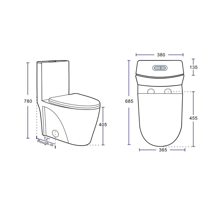 Harmonie Glaciale - Toilette monopièce siphonique