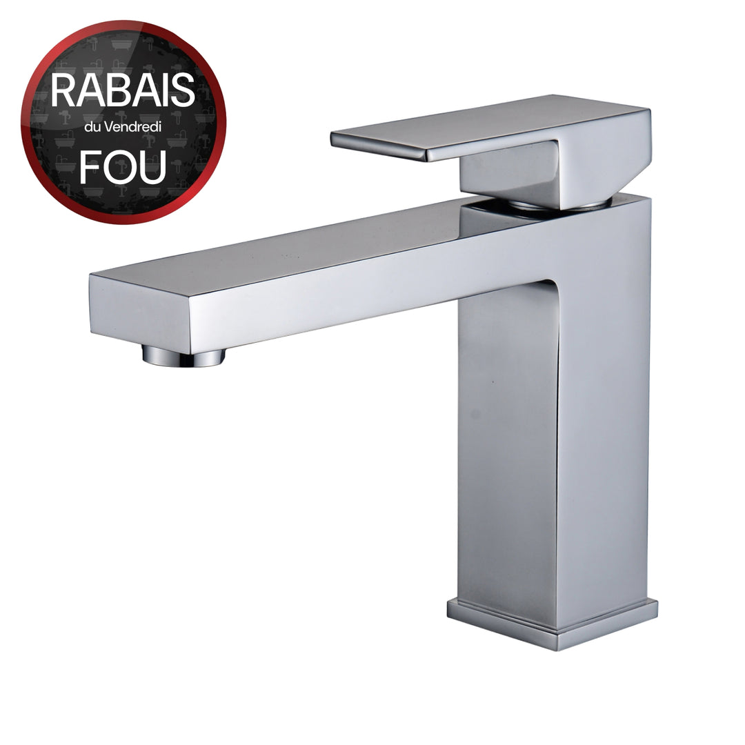 Robinet lavabo moderne  – eau chaude et froide, noir ou chrome
