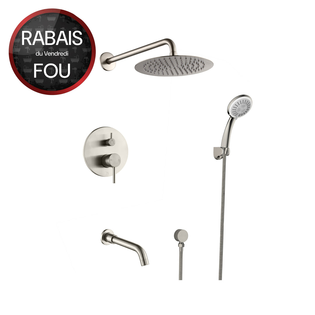 Robinet de douche mural avec valve d'équilibrage de presse