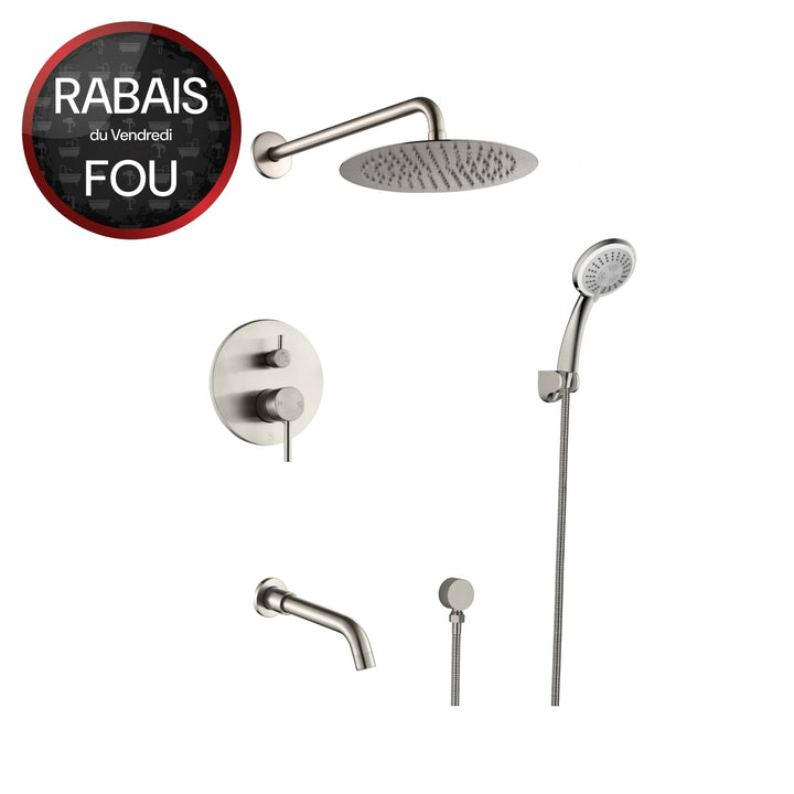 Robinet de douche mural avec valve d'équilibrage de presse