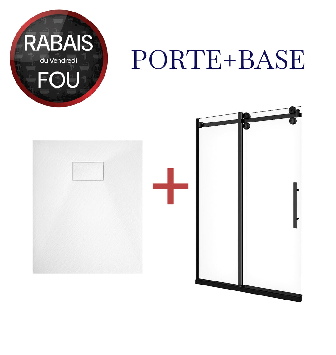 Ensemble douche rectangulaire - Base de douche 60x32" + Port de douche 60x76", 10mm