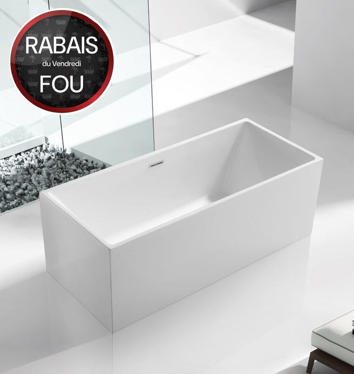 Bain de Nirvana - Baignoire autoportante en acrylique blanc