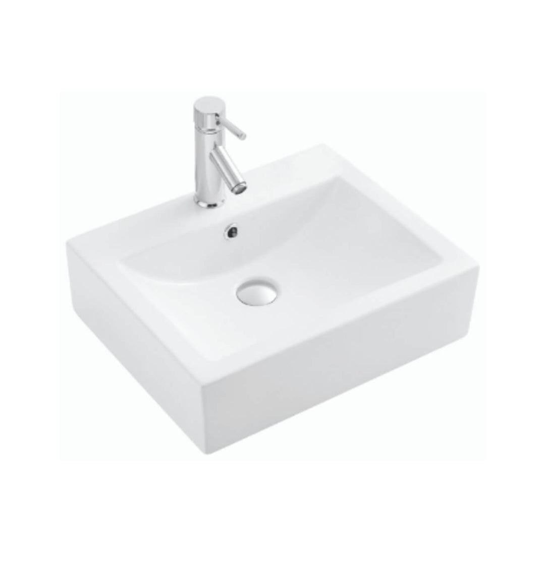 Lavabo évier salle de bain rectangulaire - Vasque en porcelaine 21"