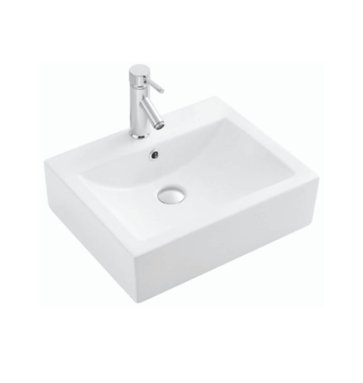 Lavabo évier salle de bain rectangulaire - Vasque en porcelaine 21"