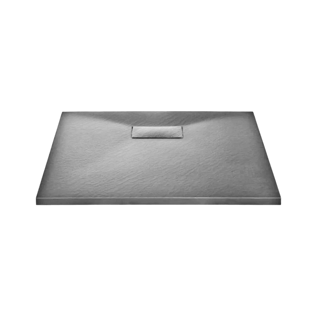Base de douche grise 36x36" en SMC avec surface texturée antidérapante. Basse de douche idéale pour une installation sécurisée et moderne.