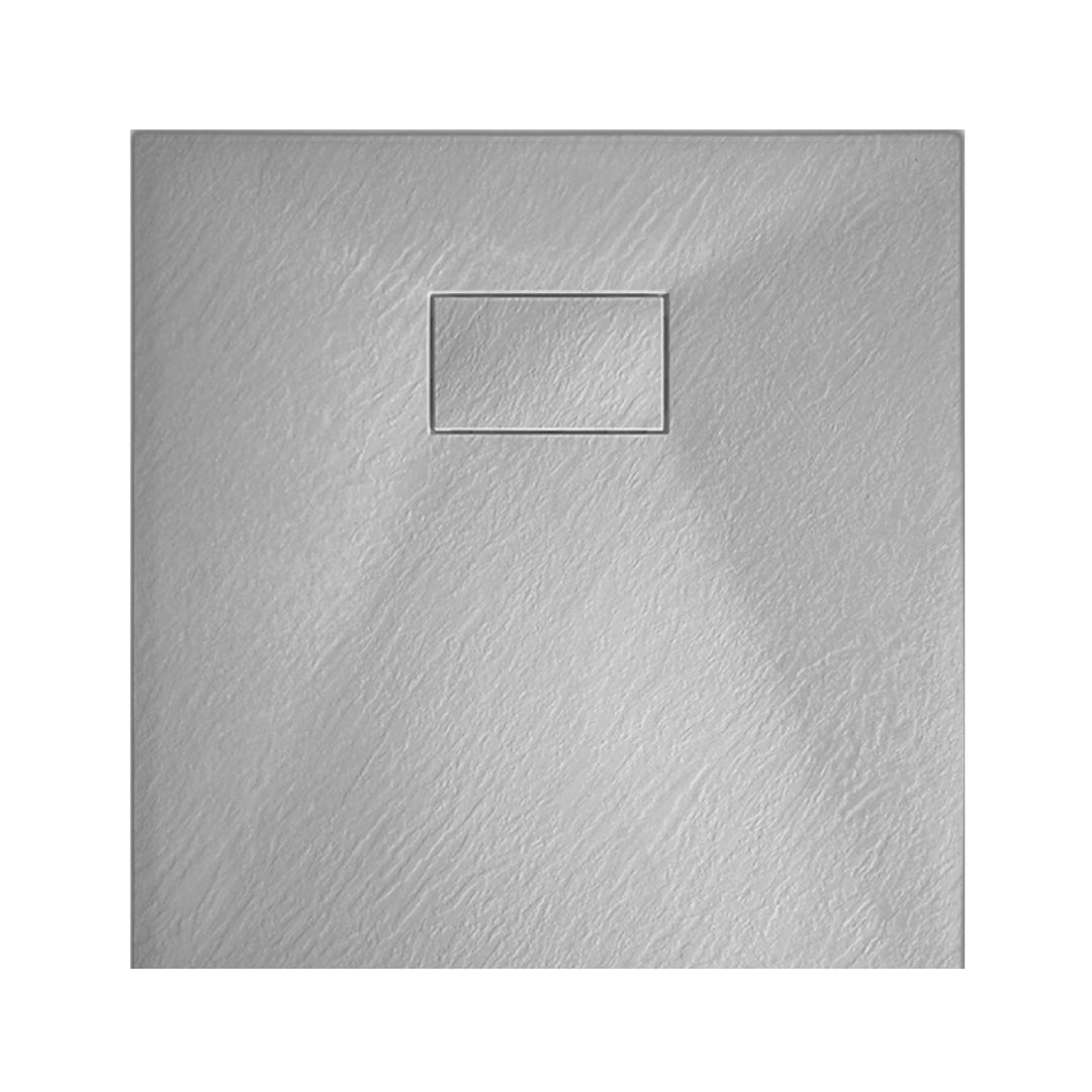 Base de douche grise carrée 36x36" en SMC, dotée d'un revêtement antidérapant pour une sécurité optimale.