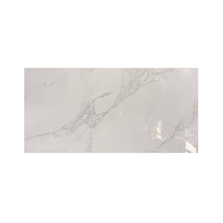 Céramique chambre de bain 24x48 effet marbre blanc, parfaite pour les murs ou le contour de bain moderne et lumineux