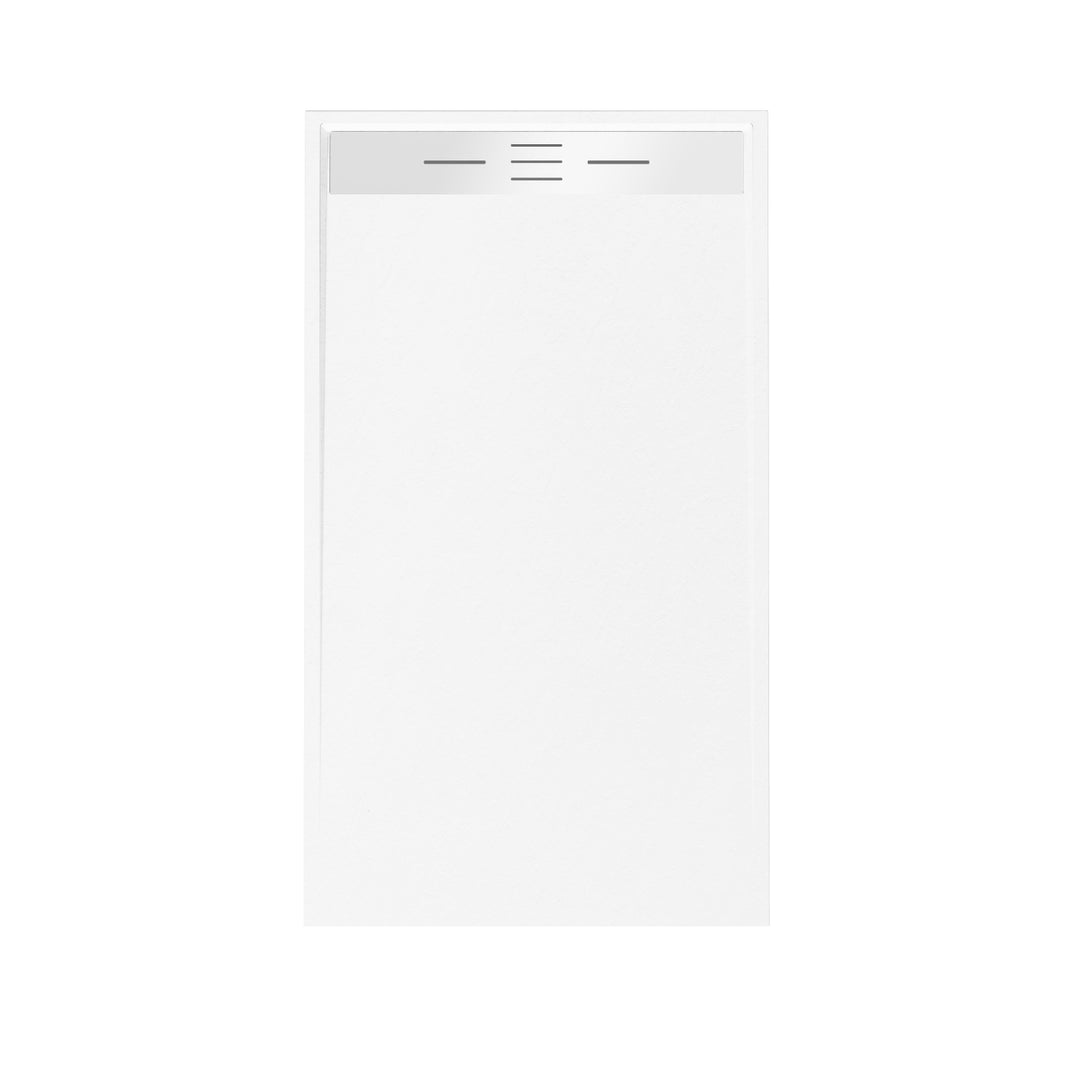 Bases de douche rectangulaires 36 x 60 en SMC avec surface blanche texturée et grille de drainage moderne, idéale pour salle de bain.