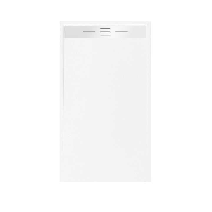 Bases de douche rectangulaires 36 x 60 en SMC avec surface blanche texturée et grille de drainage moderne, idéale pour salle de bain.