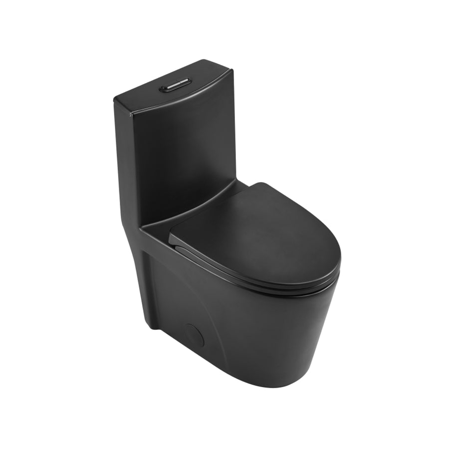 Toilette monobloc noire mate en porcelaine de haute qualité pour salle de bain moderne