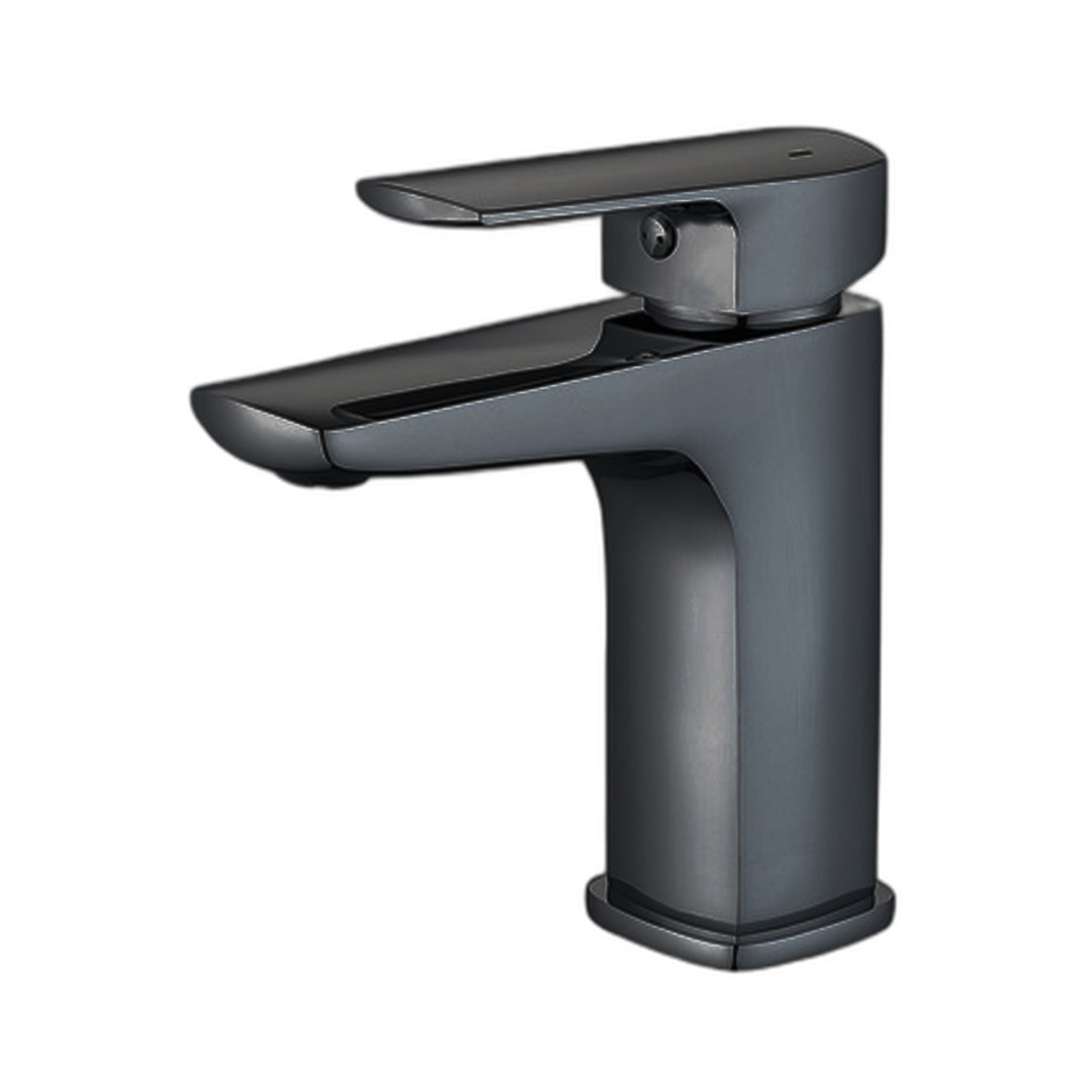 Robinet de lavabo noir mat avec tuyau 3/8"  d'eau froide et chaude