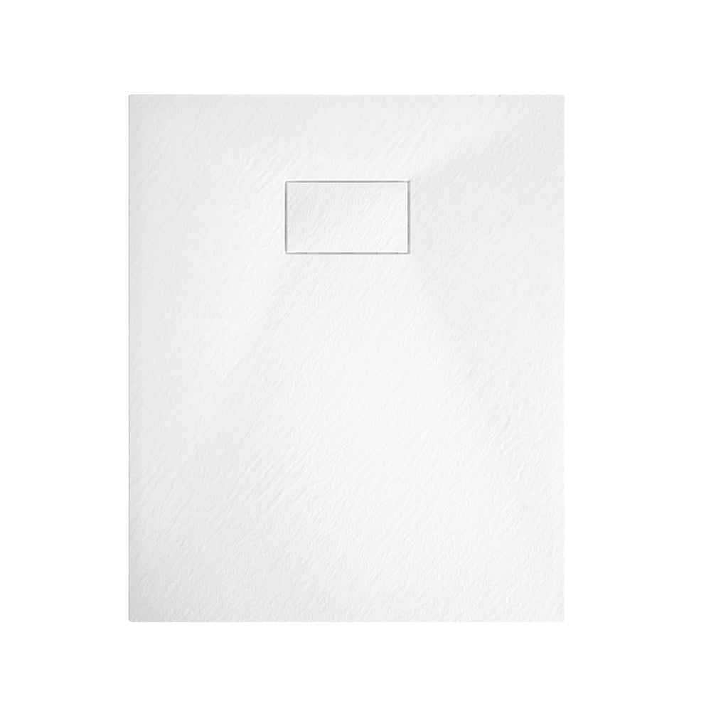 Base de douche blanche rectangulaire – douche base antidérapante à poser, finition pierre, design épuré et moderne.