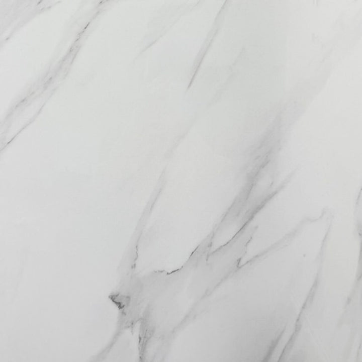 Grande dalle de céramique pour mur de douche blanc poli avec veines grises pour salle de bain moderne