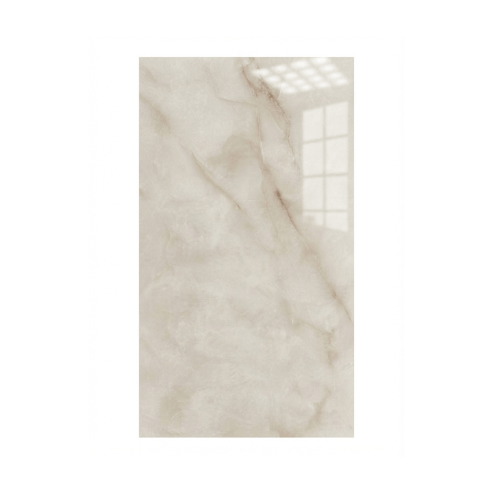 Vue de face de la céramique salle de bain Sahara Whisper effet marbre et surface ultra-brillante