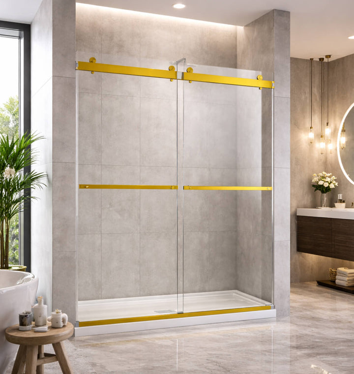 Porte de douche en verre coulissante double Richmond idéale pour alcôve salle de bain moderne