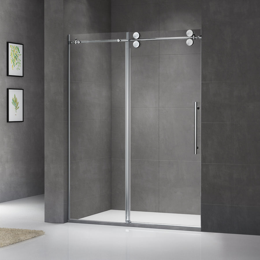 Porte de douche coulissante en verre avec finition chrome – modèle moderne de LUXHOUSE