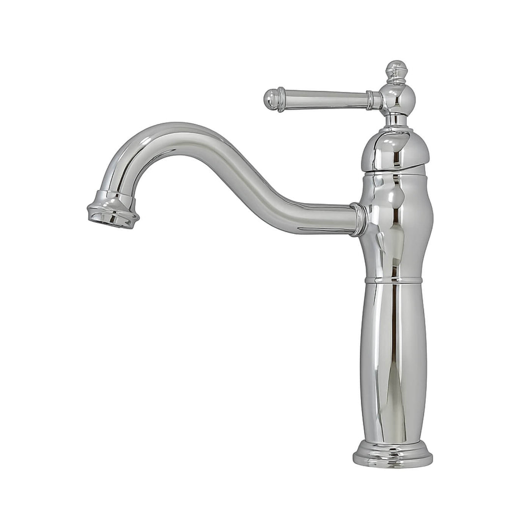 Robinet de salle de bain en laiton chromé – design rétro pour lavabo élégant et raffiné