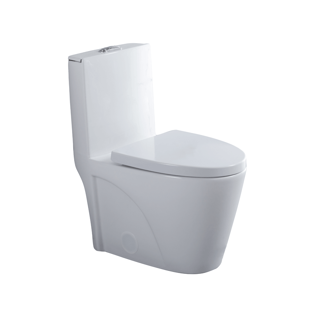 Vue de profil de la toilette monobloc L’Éclat Pure, présentée comme une toilette en spécial cette semaine pour votre rénovation
