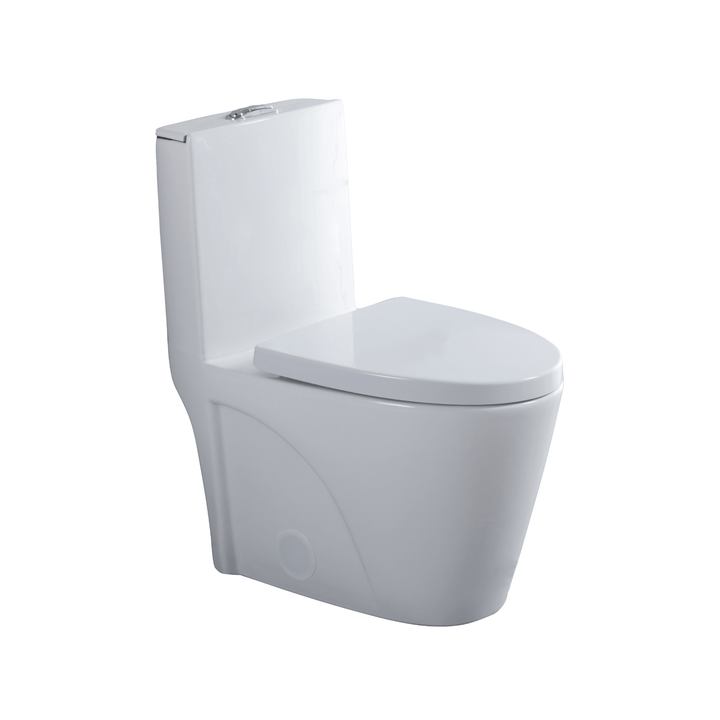 Vue de profil de la toilette monobloc L’Éclat Pure, présentée comme une toilette en spécial cette semaine pour votre rénovation